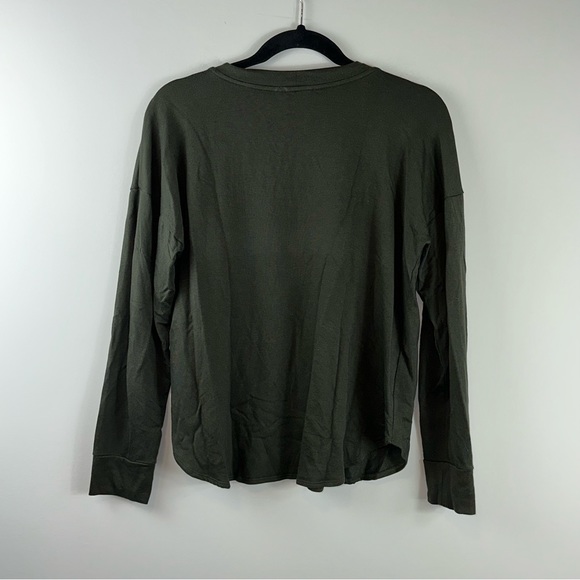 Eileen Fisher Tencel Jersey Long Sleeve Crew Neck Shirt in Green - Picture 4 of 5
